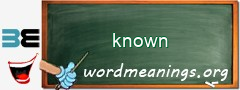 WordMeaning blackboard for known